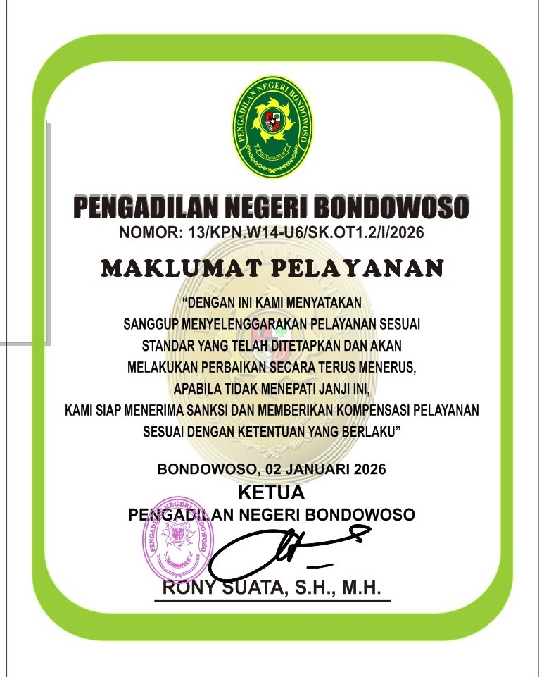 Kamis, 08 Mei 2025, Standart Maklumat Pelayanan